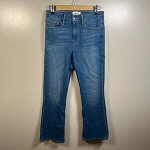 Frame Le Crop Mini Boot Jeans Womens Size 28 High Rise Blue Medium Wash Denim